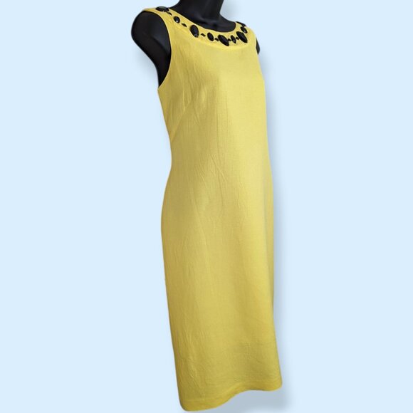 Oscar de la Renta Yellow Linen Shift Dress - Picture 3 of 10